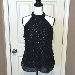 IZ Byer high-neck sleeveless blouse